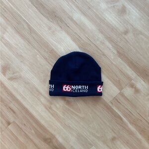 66°North Iceland Logo Knit Beanie – Navy Winter Hat
